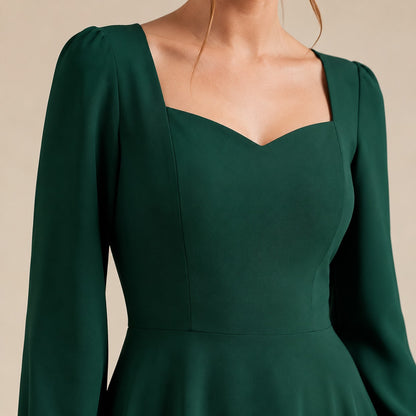 Sweetheart Long Sleeve Midi Dress