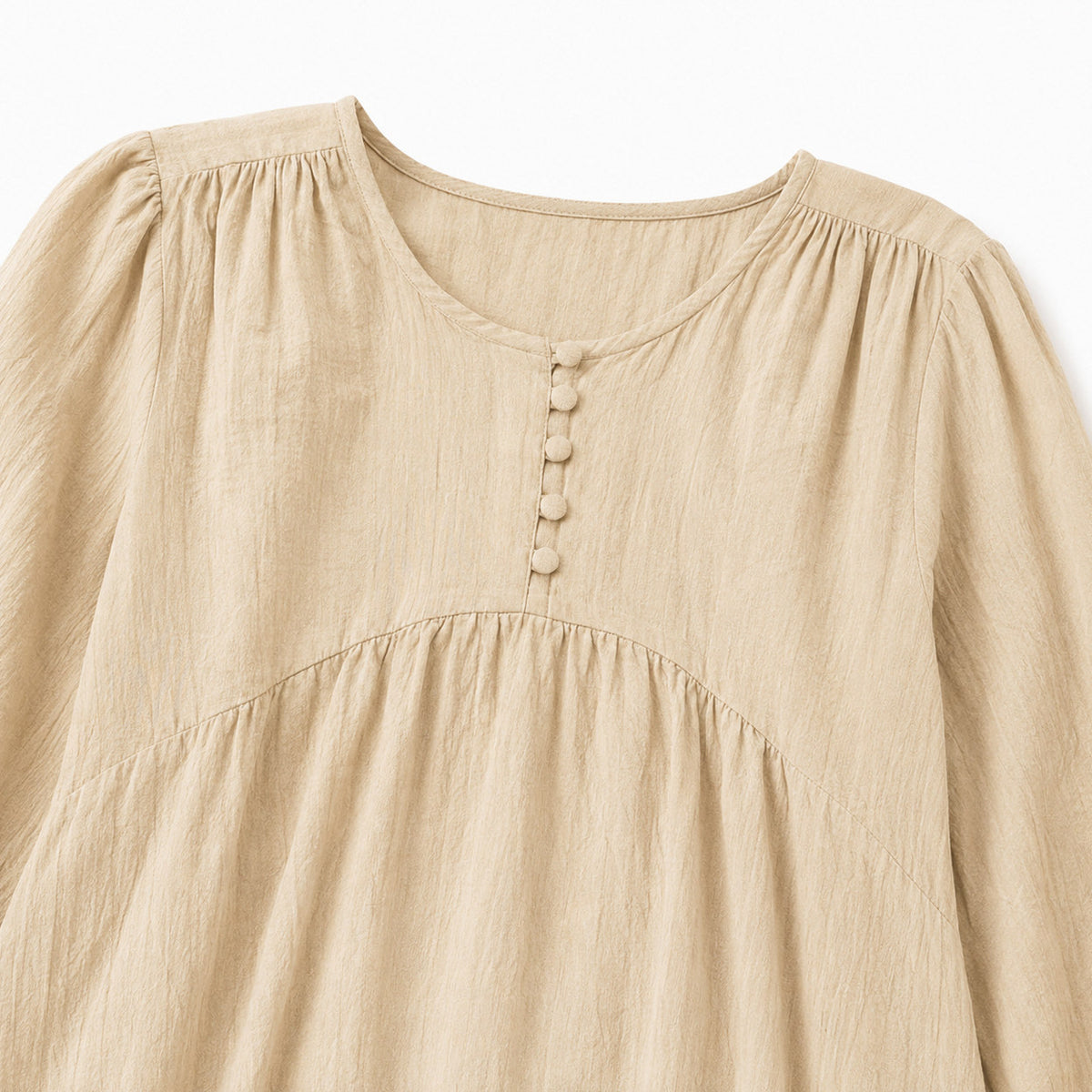 Tiered Long Sleeve Babydoll Maxi Dress