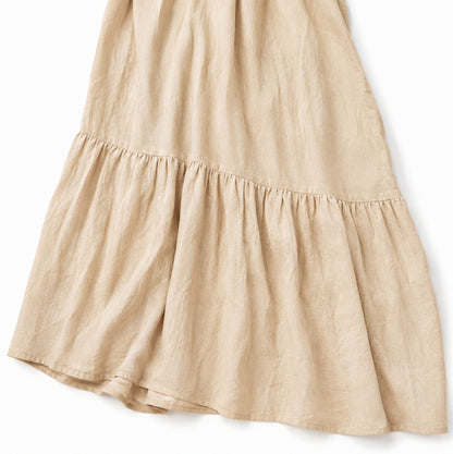 Tiered Long Sleeve Babydoll Maxi Dress