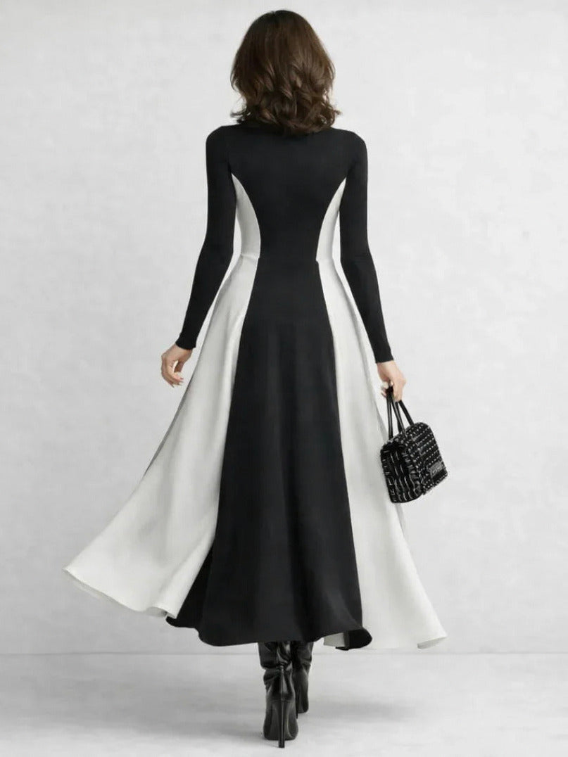Turtleneck A-Line Maxi Dress