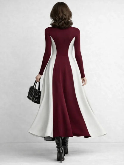 Turtleneck A-Line Maxi Dress