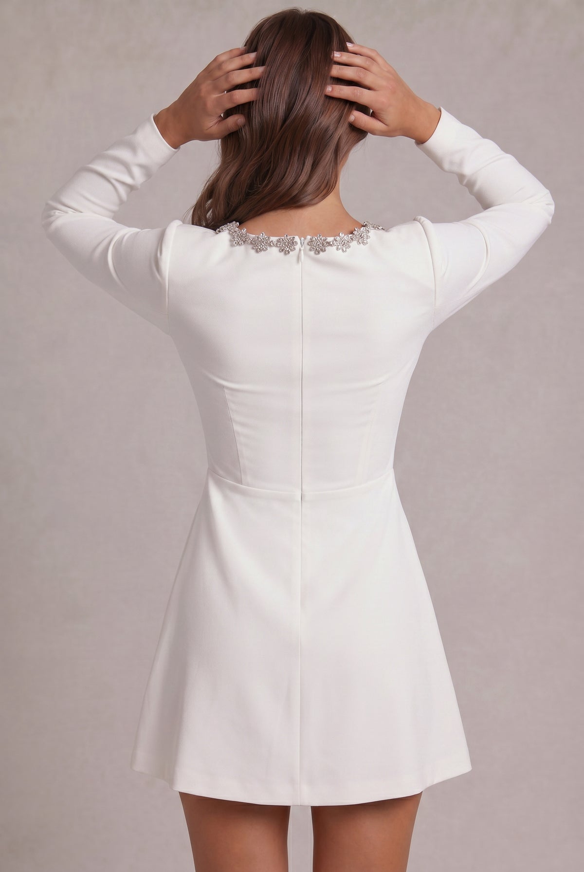 Velvet Long Sleeve A-Line Mini Dress