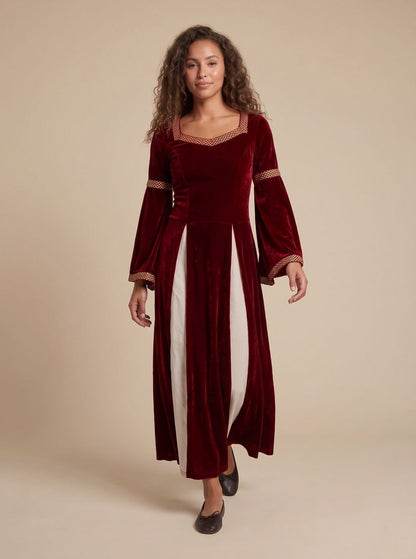 Velvet Long Sleeve Square Neck Maxi Dress