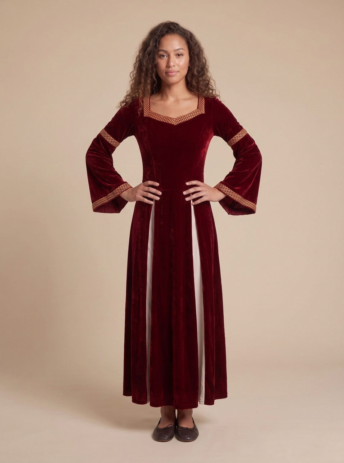 Velvet Long Sleeve Square Neck Maxi Dress