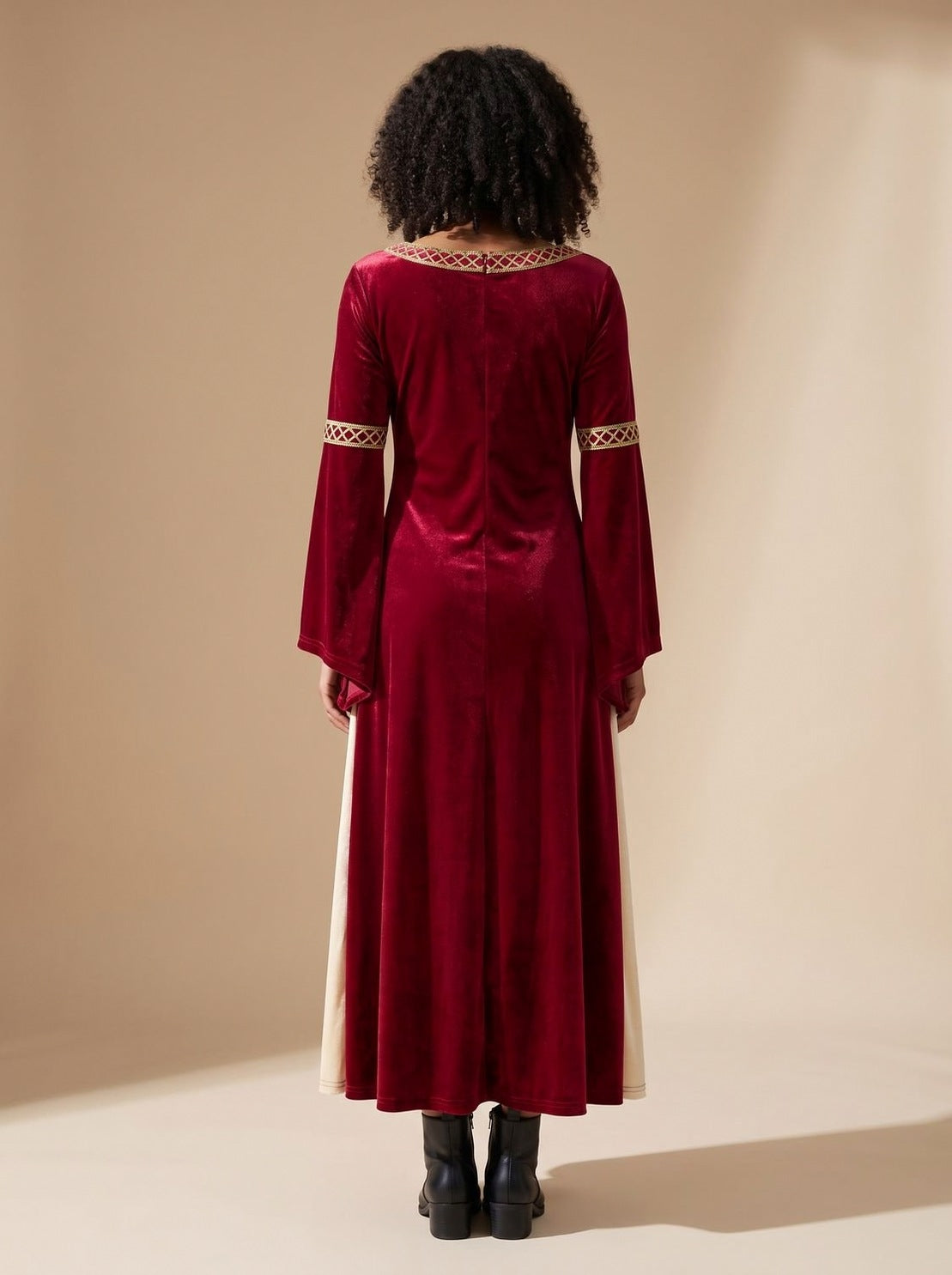Velvet Long Sleeve Square Neck Maxi Dress